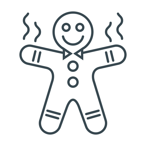 Gingerbread, gingerbread man, man icon